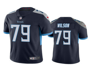 Men's Tennessee Titans #79 Isaiah Wilson Navy 2020 NFL Draft Vapor Limited Jersey