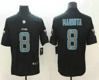 Men's Tennessee Titans #8 Marcus Mariota Black 2018 Fashion Impact Black Color Rush Stitched NFL Nike Limited Jersey