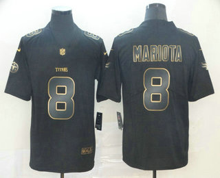 Men's Tennessee Titans #8 Marcus Mariota Black Gold 2019 Vapor Untouchable Stitched NFL Nike Limited Jersey