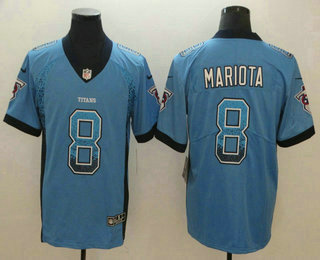 Men's Tennessee Titans #8 Marcus Mariota Blue 2018 Fashion Drift Color Rush Stitched NFL Nike Limited Jersey