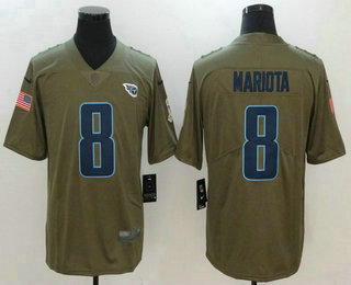 Men's Tennessee Titans #8 Marcus Mariota Olive 2017 Salute To Service Stitched NFL Nike Limited Jersey