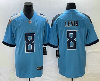 Men's Tennessee Titans #8 Will Levis Light Blue 2022 Vapor Untouchable Stitched Nike Limited Jersey