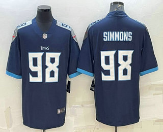 Men's Tennessee Titans #98 Jeffery Simmons Navy Vapor Untouchable Limited Stitched Jersey