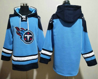 Men's Tennessee Titans Blank Ligth Blue Ageless Must Have Lace Up Pullover Hoodie