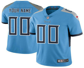 Men's Tennessee Titans Custom 2018 NEW Vapor Untouchable Light Blue Team Color NFL Nike Limited Jersey