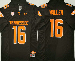 Men's Tennessee Volunteers #16 Morgan Wallen Black FUSE College Stitched Jersey