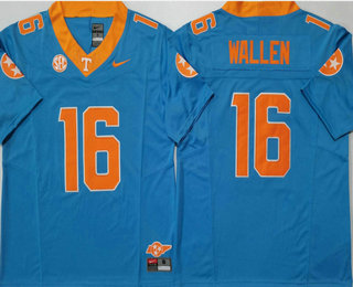 Men's Tennessee Volunteers #16 Morgan Wallen Blue FUSE College Stitched Jersey