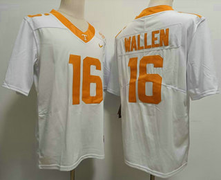 Men's Tennessee Volunteers #16 Morgan Wallen White FUSE College Stitched Jersey