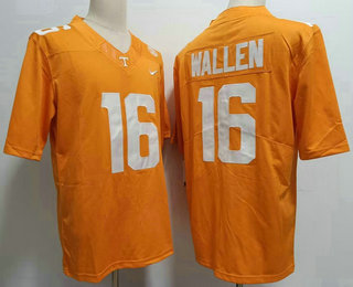 Men's Tennessee Volunteers #16 Morgan Wallen Yellow FUSE College Stitched Jersey