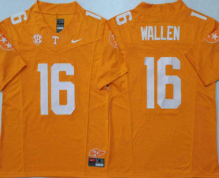 Men's Tennessee Volunteers #16 Morgan Wallen Yellow FUSE College Stitched Jersey