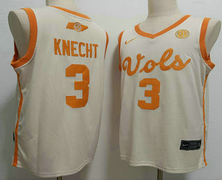 Men's Tennessee Volunteers #3 Dalton Knecht Cream Stitched College Basketball Jersey