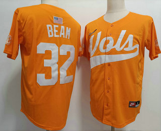 Men's Tennessee Volunteers #32 Drew Beam Orange College Football Stitched Jersey