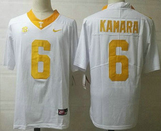 Men's Tennessee Volunteers #6 Alvin Kamara White College Football Jersey