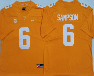 Men's Tennessee Volunteers #6 Dylan Sampson Orange Vapor Limited College Football Jersey