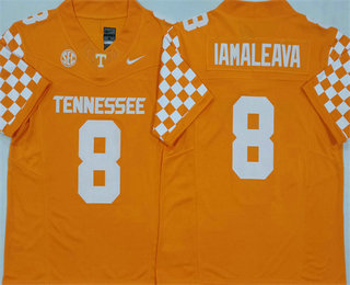 Men's Tennessee Volunteers #8 Nico Iamaleava Orange With White FUSE College Football Jersey