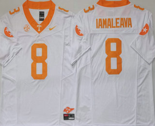 Men's Tennessee Volunteers #8 Nico Iamaleava White FUSE College Football Jersey