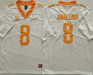 Men's Tennessee Volunteers #8 Nico Iamaleava White Vapor Limited Stitched Nike Jersey