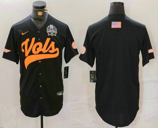 Men's Tennessee Volunteers Blank Black With Patch College Football Stitched Jersey