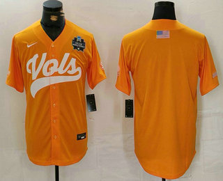 Men's Tennessee Volunteers Blank Yellow With Patch College Football Stitched Jersey