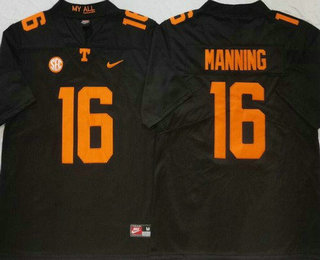 Men's Texas Longhorns #16 Arch Manning Black College Football Jersey