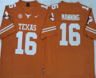 Men's Texas Longhorns #16 Arch Manning Yellow FUSE College Stitched Jersey