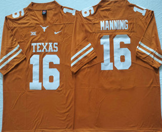 Men's Texas Longhorns #16 Arch Manning Yellow Vapor Stitched Nike Jersey