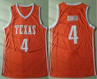 Men's Texas Longhorns #4 Mohamed Mo Bamba Orange Collge Basketball Stitched Jersey