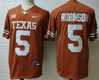 Men's Texas Longhorns #5 Bijan Robinson Orange College Football Jersey