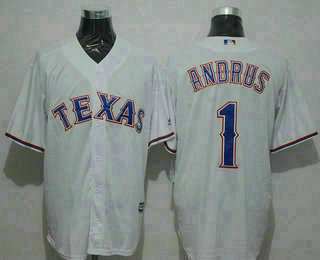 Men's Texas Rangers #1 Elvis Andrus White New Cool Base Jersey