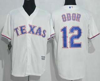 Men's Texas Rangers #12 Rougned Odor Cool Base Home White Baseball Jersey