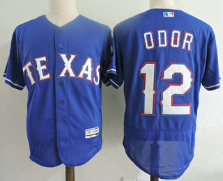 Men's Texas Rangers #12 Rougned Odor Royal Blue Stitched MLB Majestic Flex Base Jersey