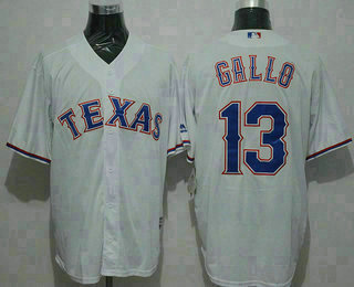 Men's Texas Rangers #13 Joey Gallo White New Cool Base Jersey