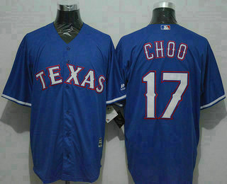 Men's Texas Rangers #17 Shin-Soo Choo Blue New Cool Base Jersey