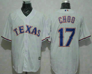 Men's Texas Rangers #17 Shin-Soo Choo White New Cool Base Jersey