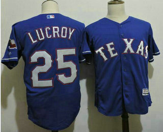 Men's Texas Rangers #25 Jonathan Lucroy Blue 2016 Flexbase Majestic Baseball Jersey