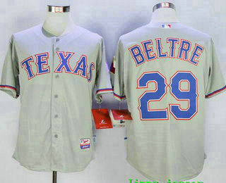 Men's Texas Rangers #29 Adrian Beltre Gray Road Stitched Baseball Jersey