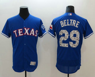 Men's Texas Rangers #29 Adrian Beltre Royal Blue 2018 Spring Training Stitched MLB Flex Base Jersey