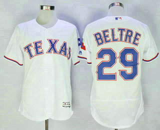 Men's Texas Rangers #29 Adrian Beltre White Home Stitched MLB 2016 Majestic Flex Base Jersey