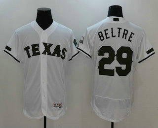 Men's Texas Rangers #29 Adrian Beltre White Stitched MLB Majestic 2017 Memorial Day Flex Base Jersey