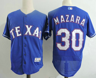 Men's Texas Rangers #30 Nomar Mazara Royal Blue Stitched MLB Majestic Cool Base Jersey