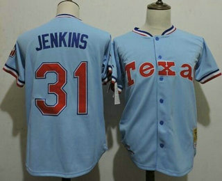 Men's Texas Rangers #31 Ferguson Jenkins Light Blue 1981 Cooperstown Throwback Mitchell & Ness Jersey