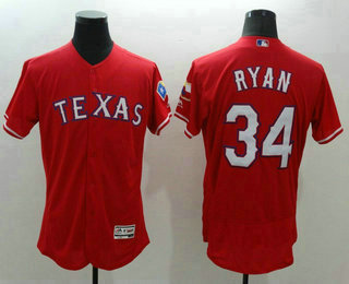 Men's Texas Rangers #34 Nolan Ryan Red Flexbase 2016 MLB Player Jersey