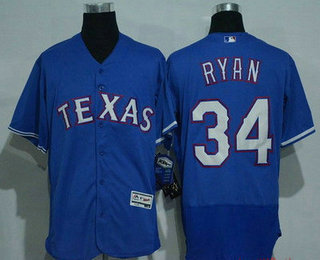 Men's Texas Rangers #34 Nolan Ryan Retired Royal Blue 2016 Flexbase Stitched Baseball Jersey