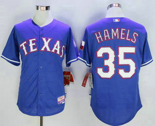 Men's Texas Rangers #35 Cole Hamels Alternate Blue MLB Cool Base Jersey