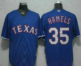 Men's Texas Rangers #35 Cole Hamels Blue New Cool Base Jersey