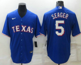 Men's Texas Rangers #5 Corey Seager Blue Stitched MLB Cool Base Nike Jersey