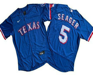 Men's Texas Rangers #5 Corey Seager Royal Authentic Jersey