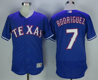 Men's Texas Rangers #7 Ivan Rodriguez Retired Royal Blue Stitched MLB Majestic Flex Base Jersey