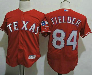 Men's Texas Rangers #84 Prince Fielder Red 2016 Flexbase Majestic Baseball Jersey