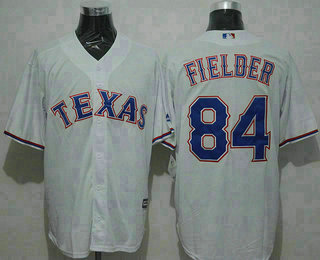 Men's Texas Rangers #84 Prince Fielder White New Cool Base Jersey